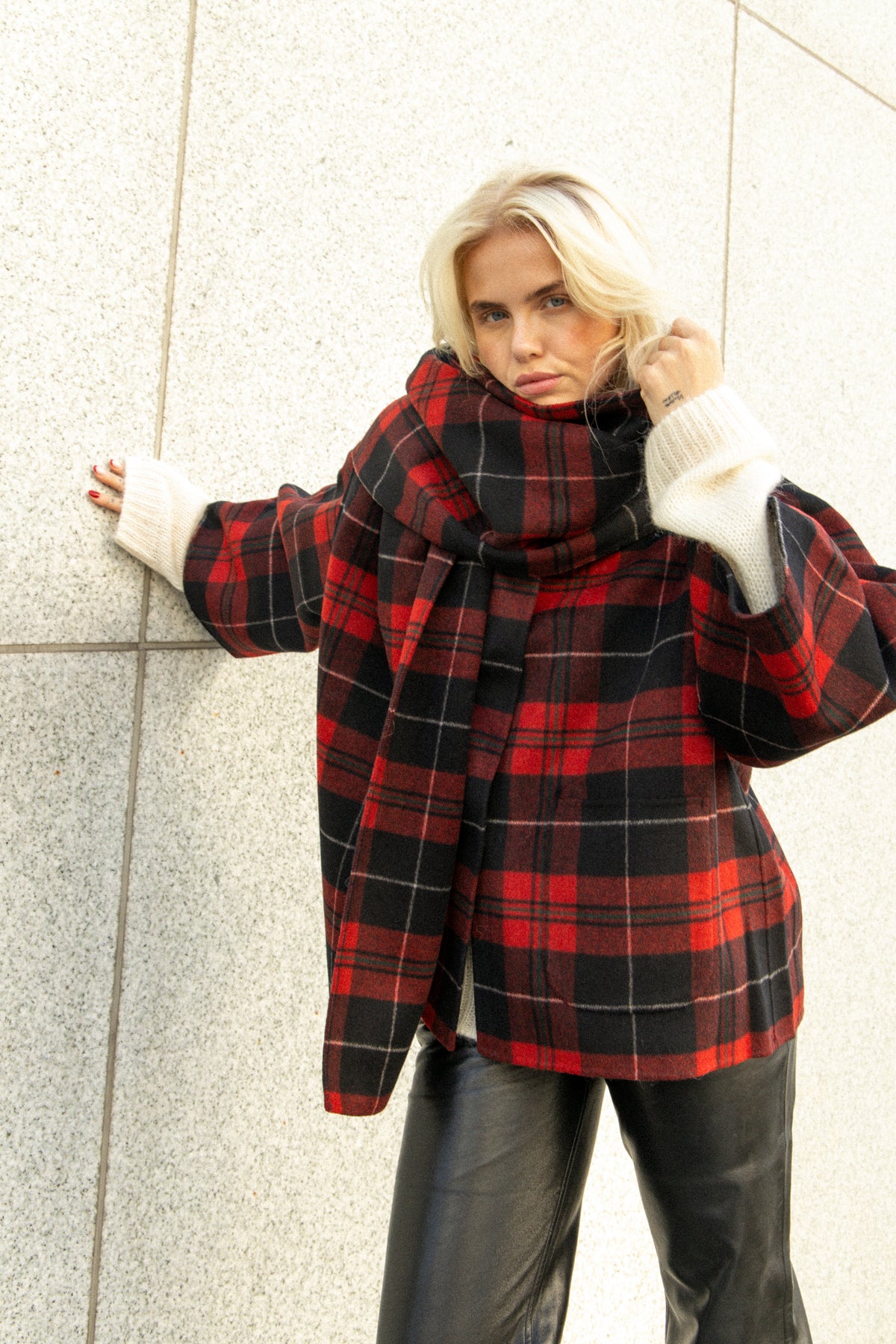 Tecla Scarf - Red Check