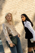 Champagne Sequin Jacket - Tan