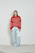 Kayne Stripe - Röd/Offwhite