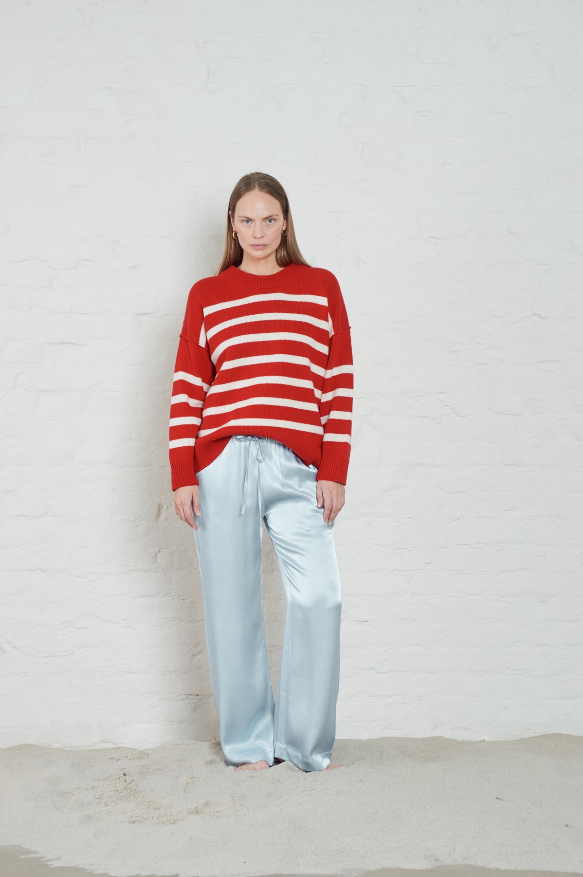 Kayne Stripe - Röd/Offwhite
