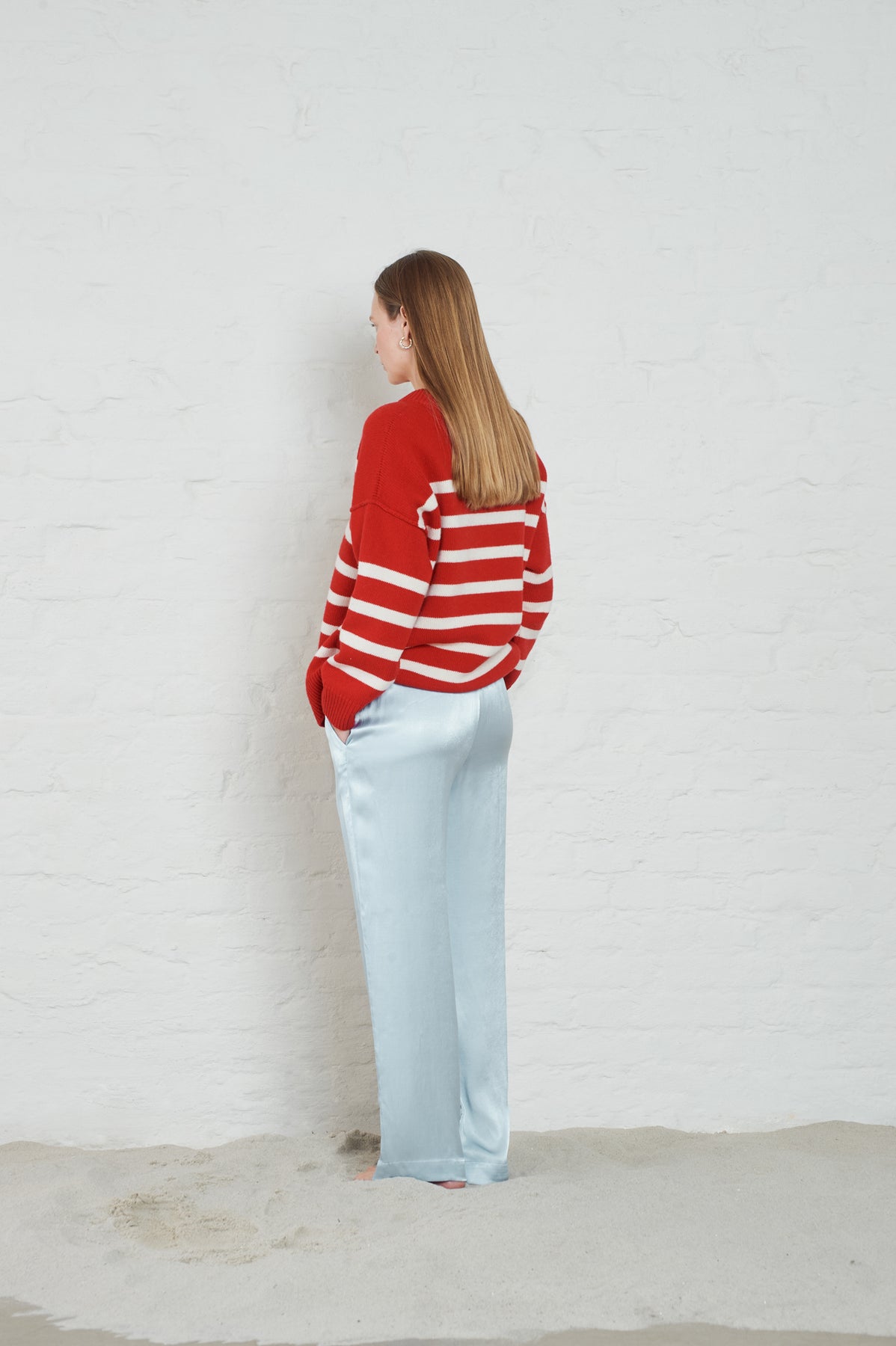 Kayne Stripe - Röd/Offwhite