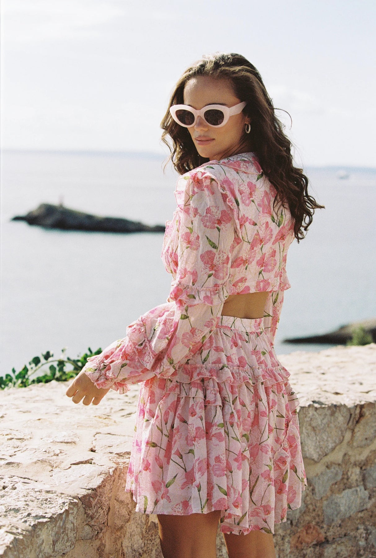 Kelly Mini Dress - Pink Hollyhock