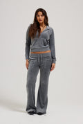 Layla Low Rise Flare Pocketed - Charcoal Marl