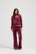 Robertson Classic Velour Zip Hoodie - Tawny Port