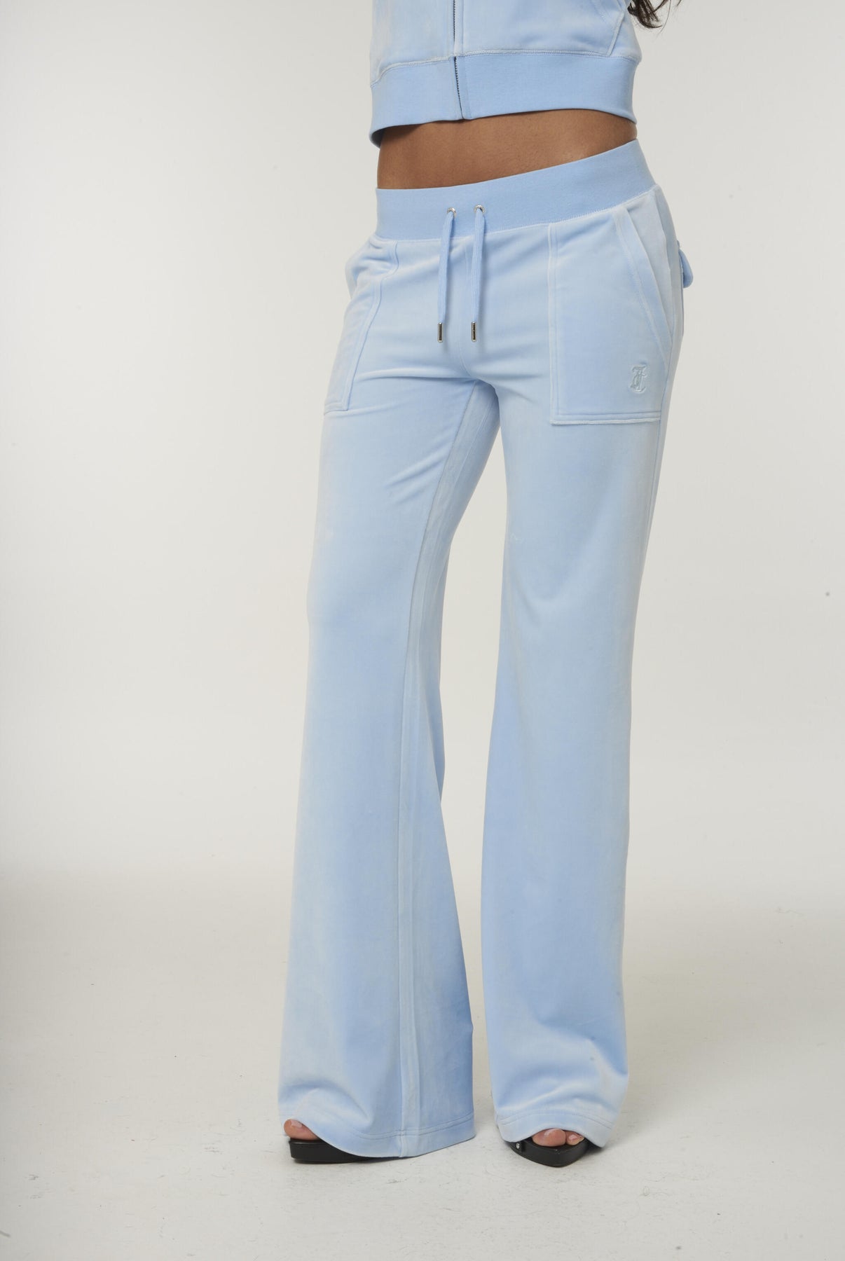 Layla Low Rise Flare Pocketed - Powder Blue