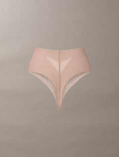 Sculpted Firm Mesh Thong - Cedar