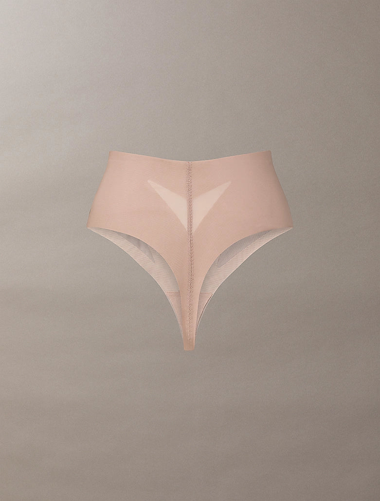 Sculpted Firm Mesh Thong - Cedar