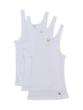 Scoop Neck Cotton Tank 3-pack - Vit