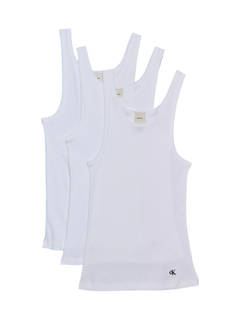 Scoop Neck Cotton Tank 3Pk - White/White/White