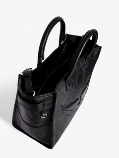 Angel Tote Wings Cow Burnish - Noir