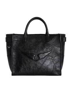 Angel Tote Wings Cow Burnish - Noir