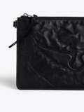 Angel Pouch Wings Cow Burnish - Svart