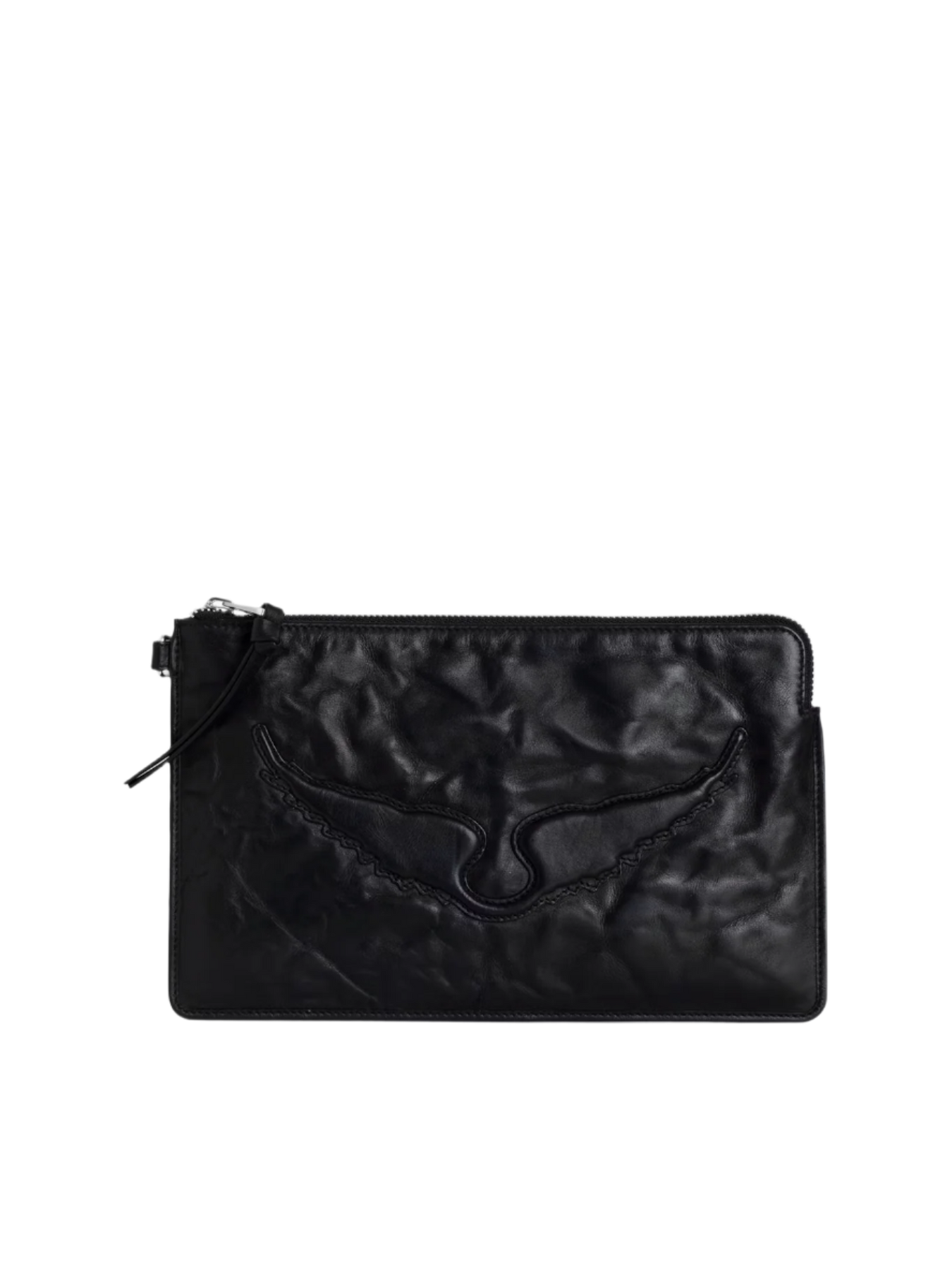 Angel Pouch Wings Cow Burnish - Svart