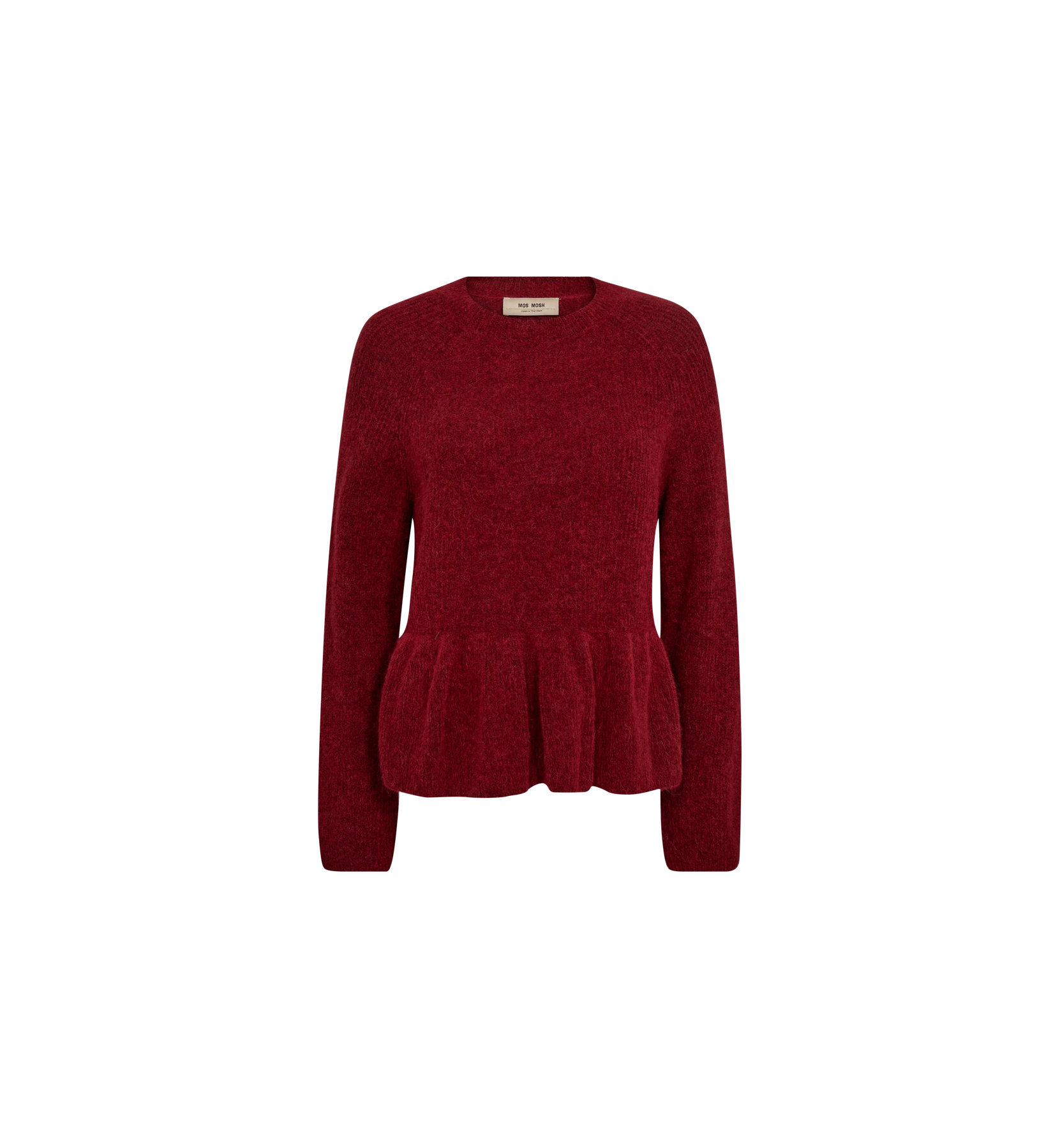 Thora O-Neck Frill Knit - Rhythmic Red