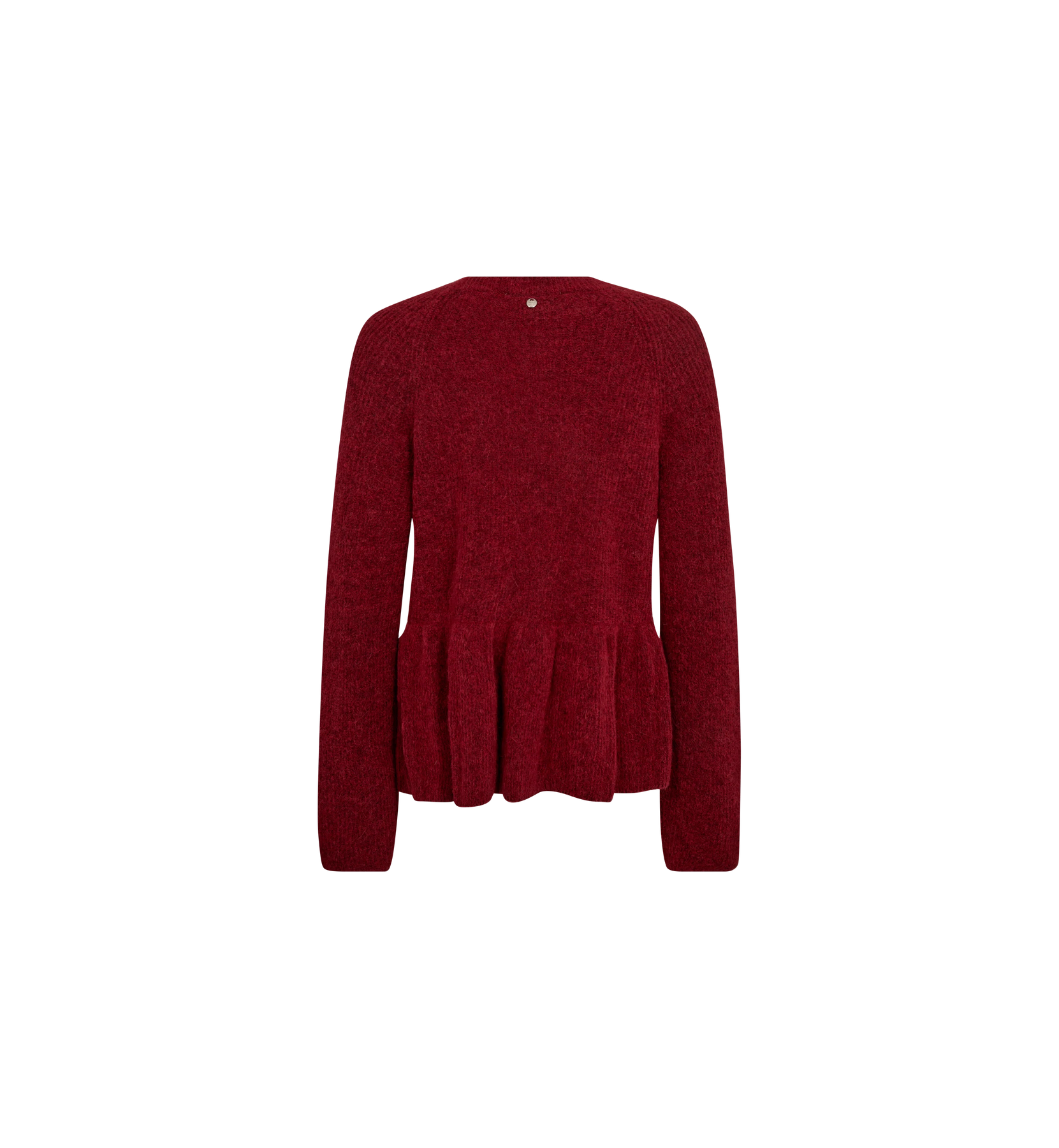 Thora O-Neck Frill Knit - Rhythmic Red