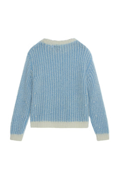 Lane Brioche - Ecru/Lt Blue