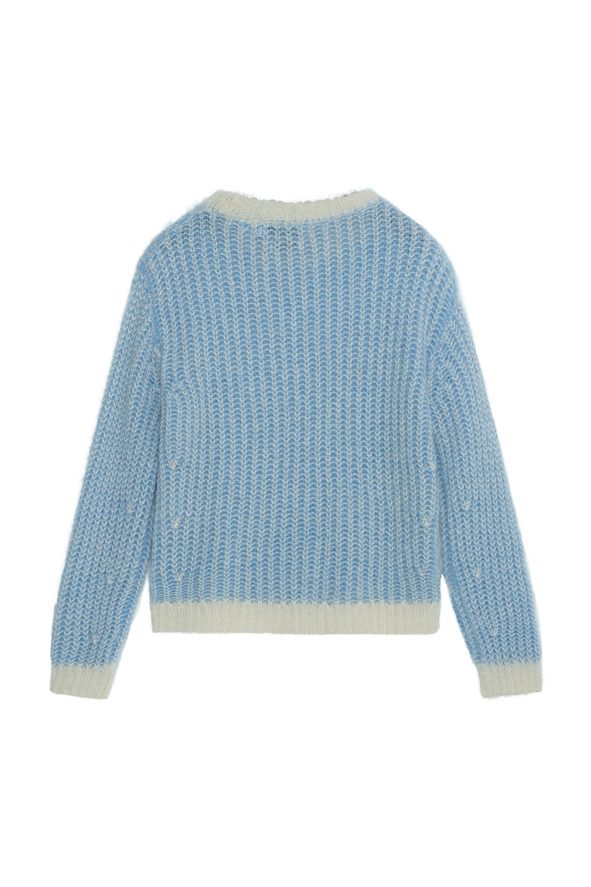 Lane Brioche Tröja - Ecru/Lt Blue