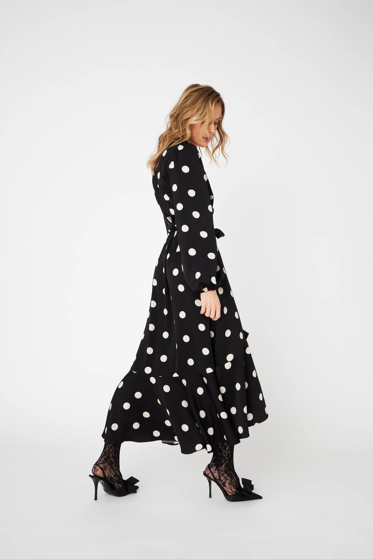 Lara Dress - Black White Dot