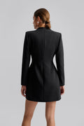 Leanna High Neck Mini Dress - Svart