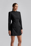 Leanna High Neck Mini Dress - Svart