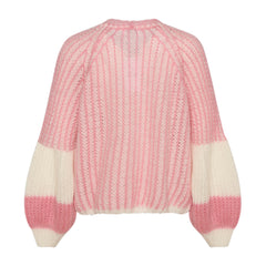 Liana Knit Cardigan - White/Rose