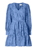 Calli-Sadie Ls Short V-Neck Dress Ff - Vista Blue
