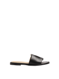 Isabella Leather Slider - Svart