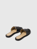 Isabella Leather Slider - Svart