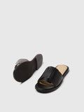 Isabella Leather Slider - Svart