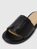 Isabella Leather Slider - Svart