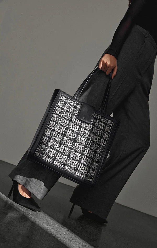 Lola Shopper Tweed Mix - Black W/Black+Offwhite