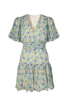 Lone V-Neck Chiffong Mini Dress - Ditsy
