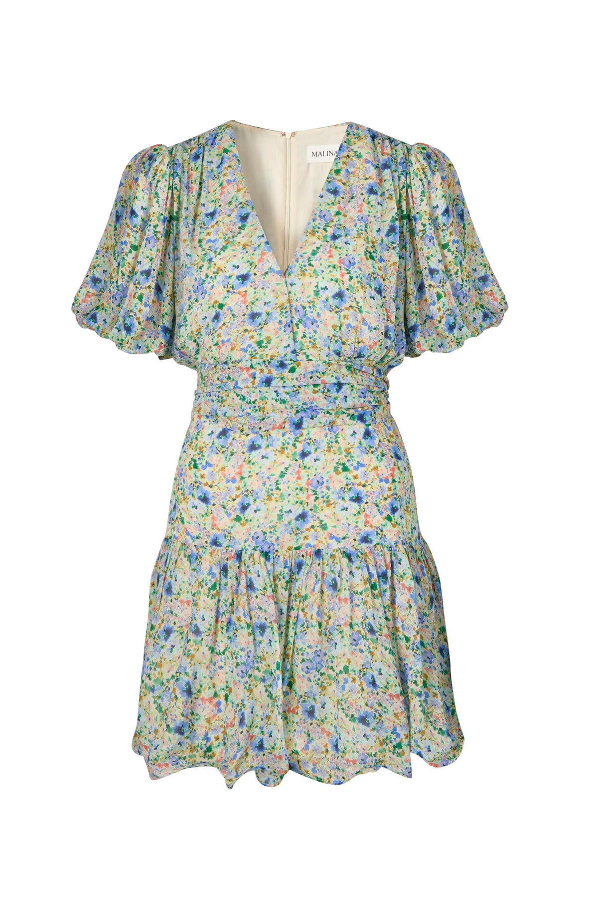 Lone V-Neck Chiffon Mini Dress - Ditsy