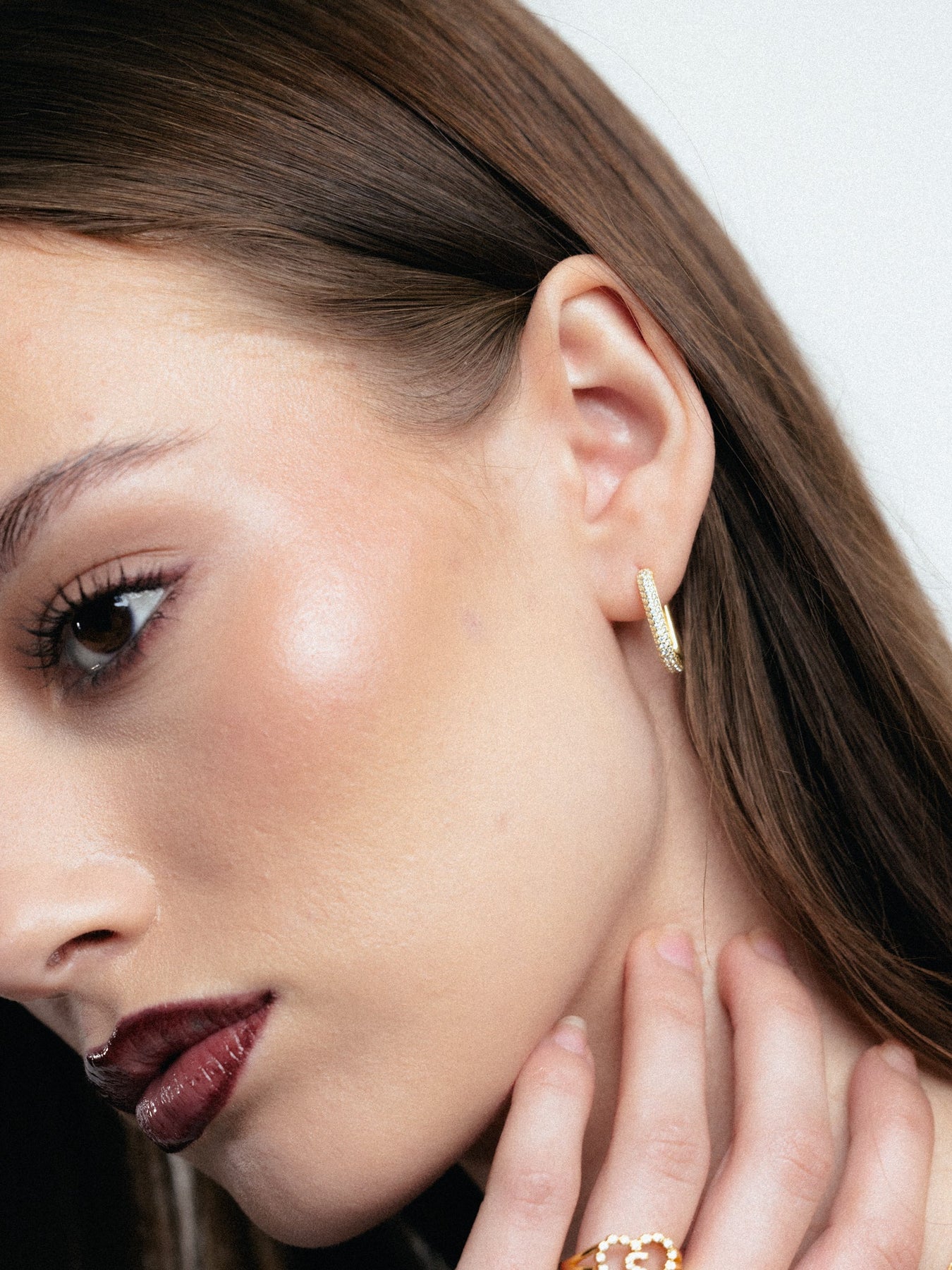 Petite Diamond Edge Hoops - Gold