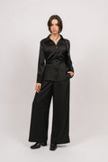 Luna Satin Pant - Black
