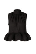 Lune Halterneck Frilled Hem Blouse - Svart