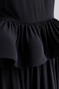 Lune Halterneck Frilled Hem Blouse - Svart