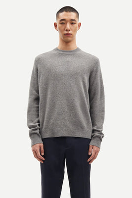 Isak Knit Sweater - Dark Grey Melange