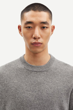 Isak Knit Sweater - Dark Grey Melange