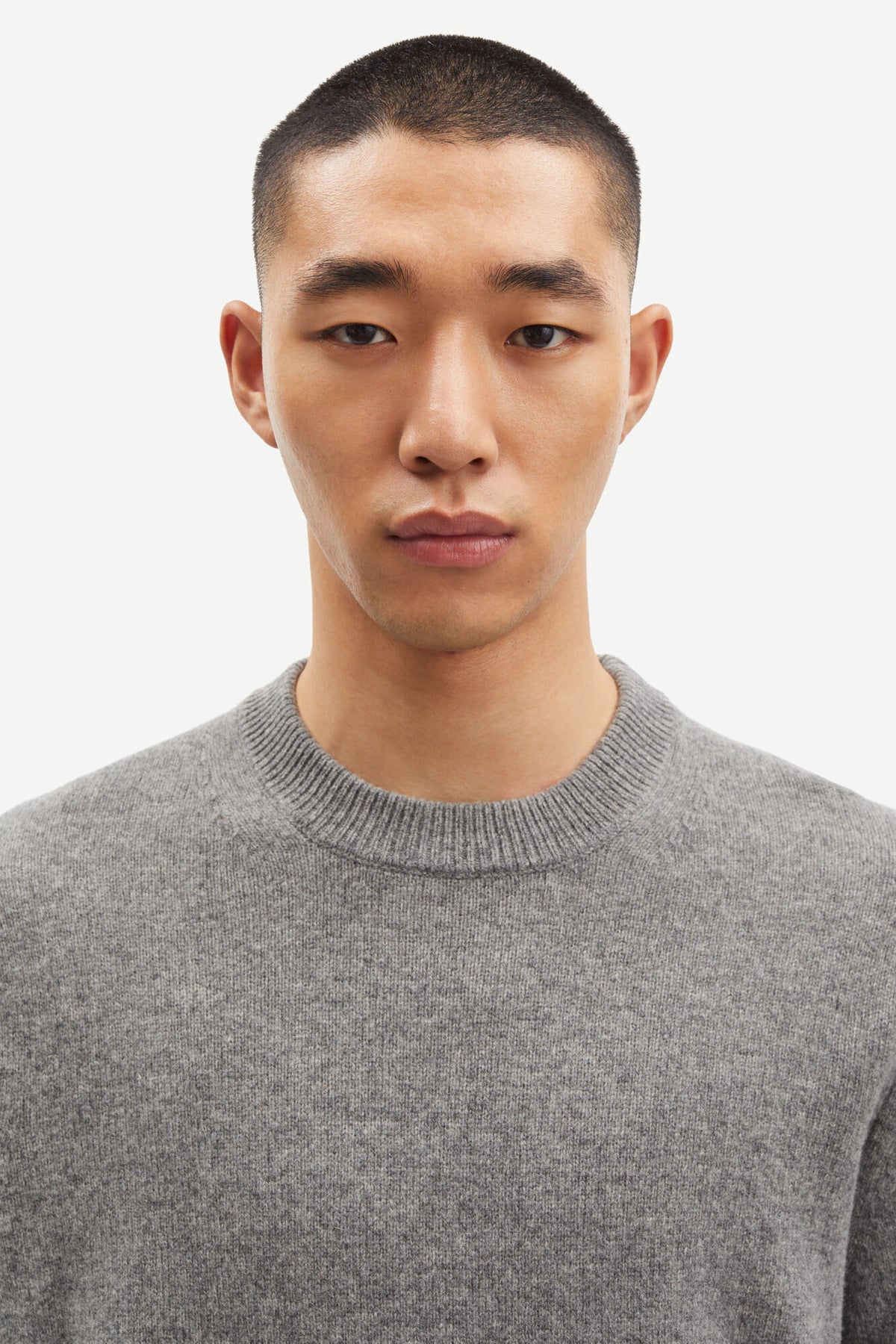 Isak Knit Sweater - Dark Grey Melange