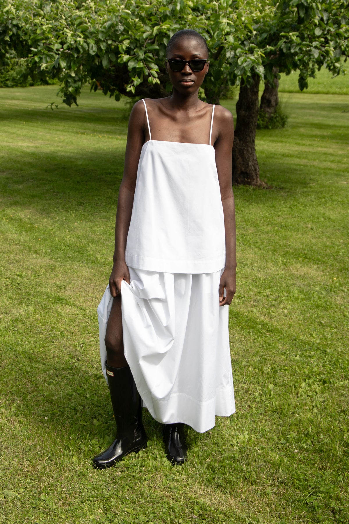 Cotton Strap Dress - Vit
