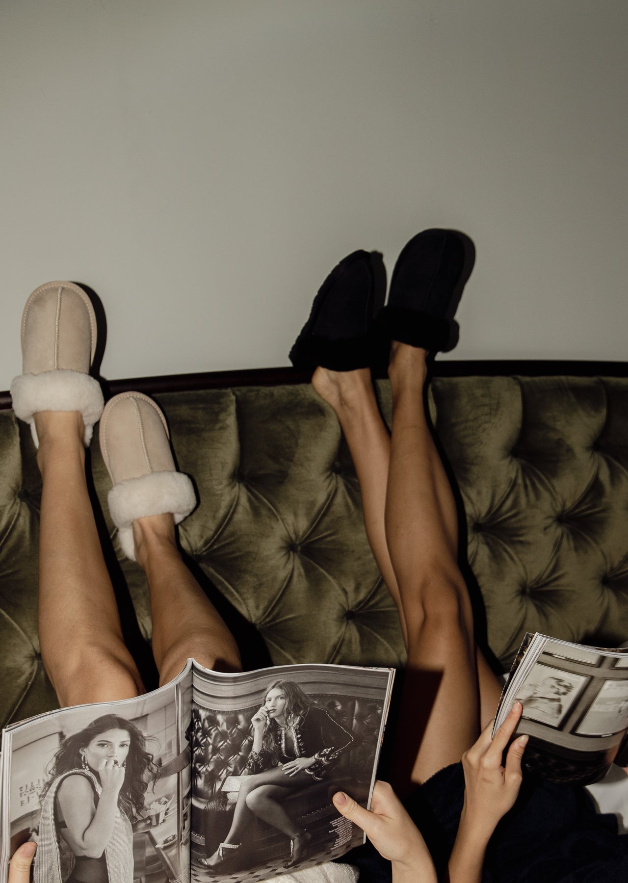 Selma Shearling Slippers - Black