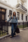 Structured Denim Fitted Jacket - Mid Blue Stone
