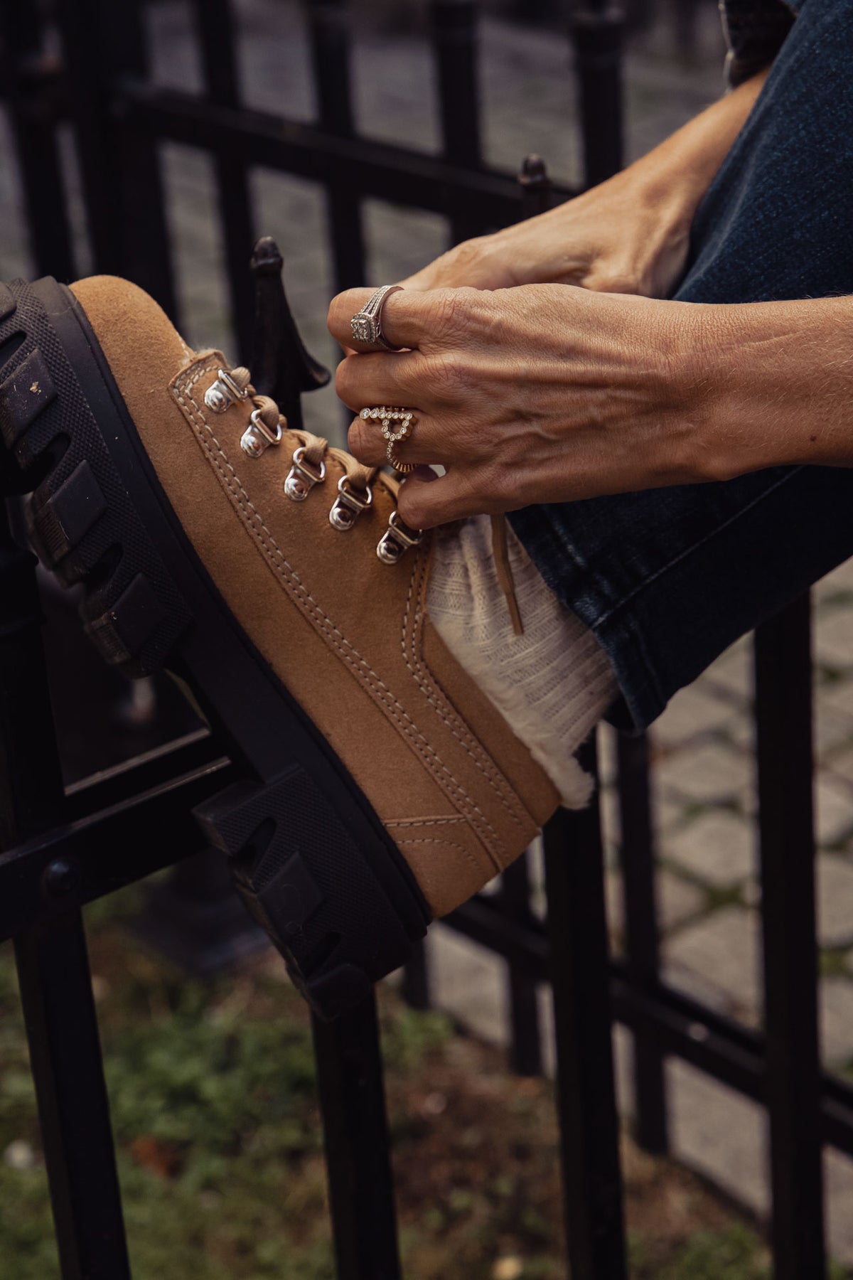 Cleated Derbies Suede - Cognac