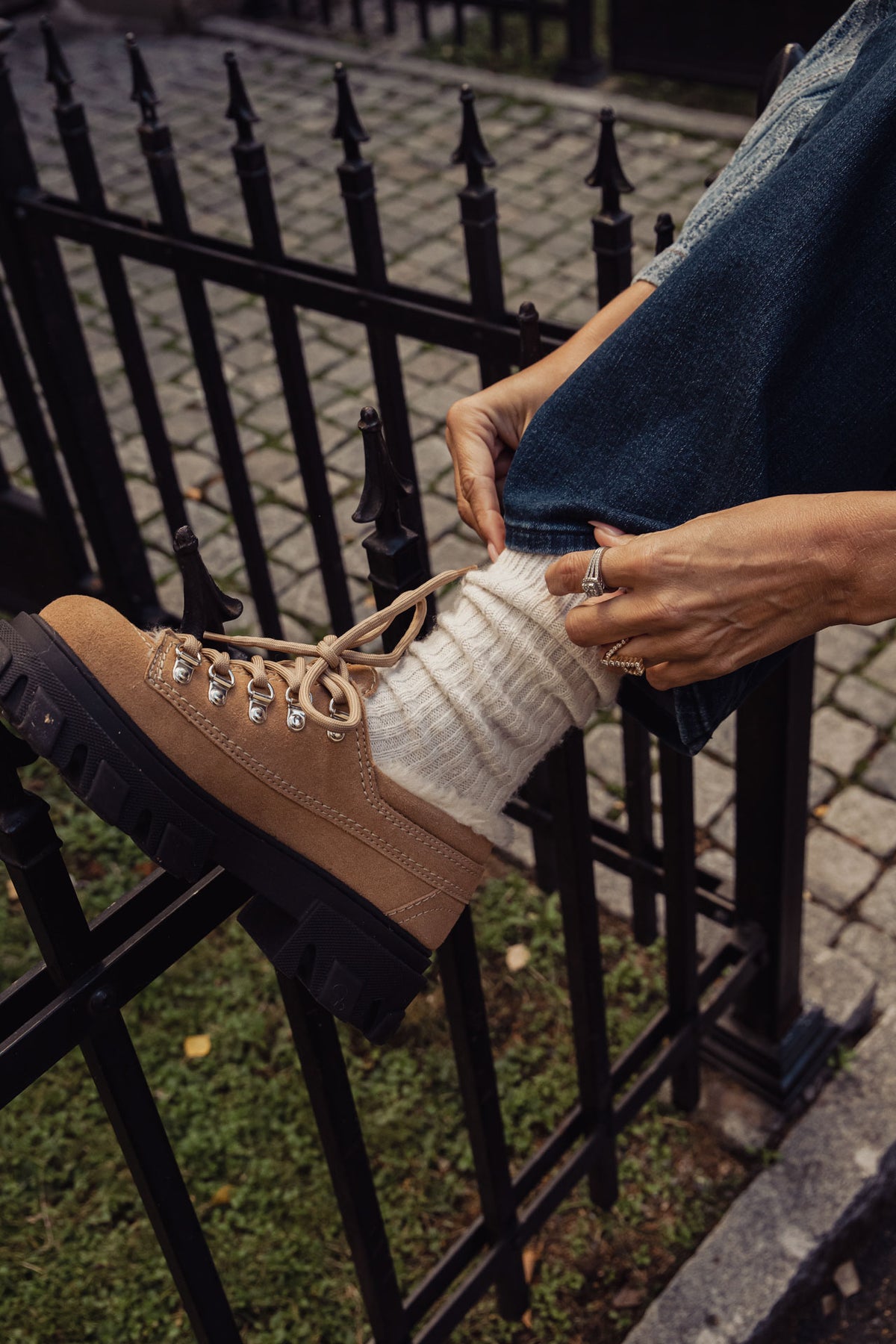 Cleated Derbies Suede - Cognac