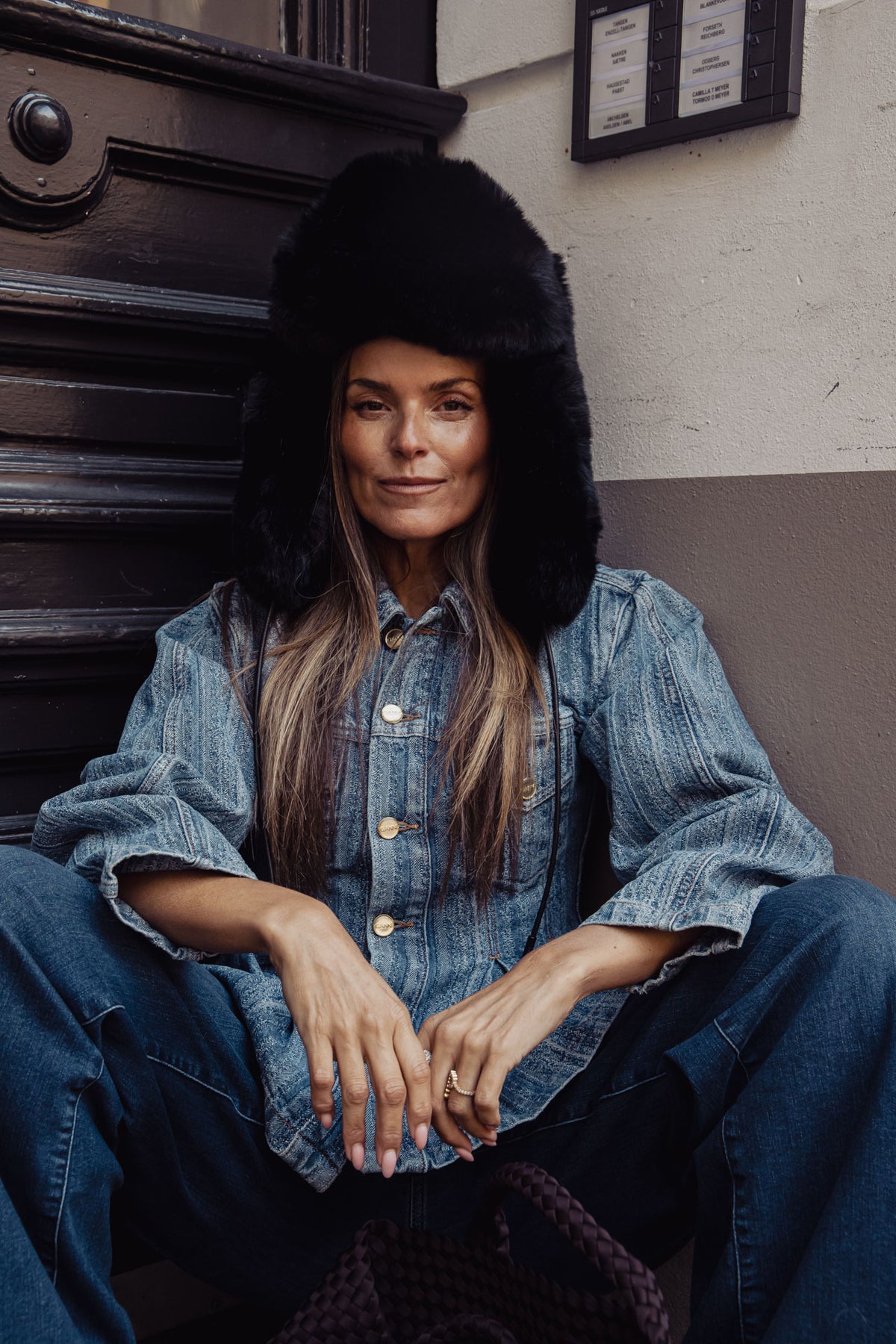 Cher Fluffy Aviator Hat - Svart