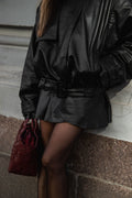 Biker Leather Jacket - Svart