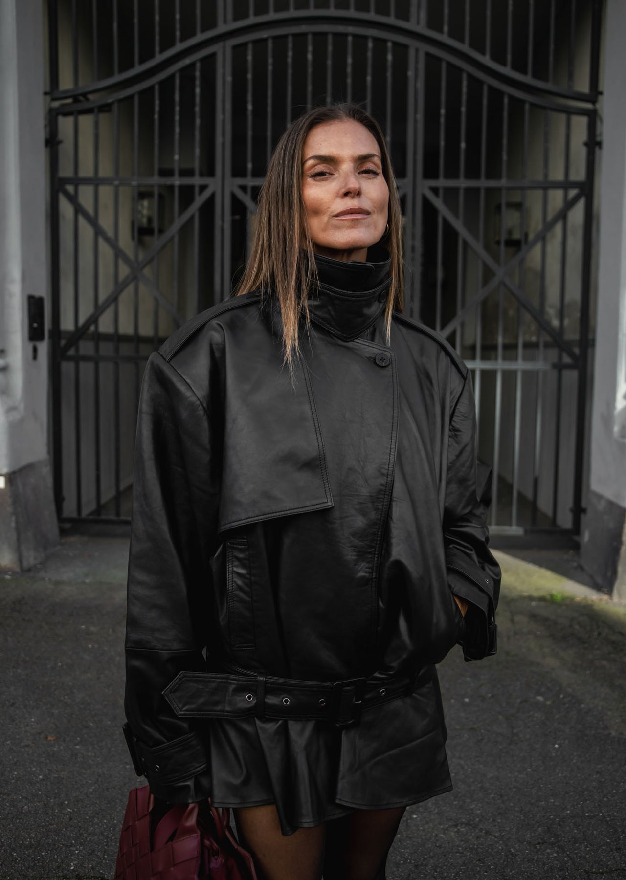 Biker Leather Jacket - Svart
