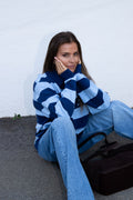 Frey Polo Sweater - Marinblå/Ljusblå