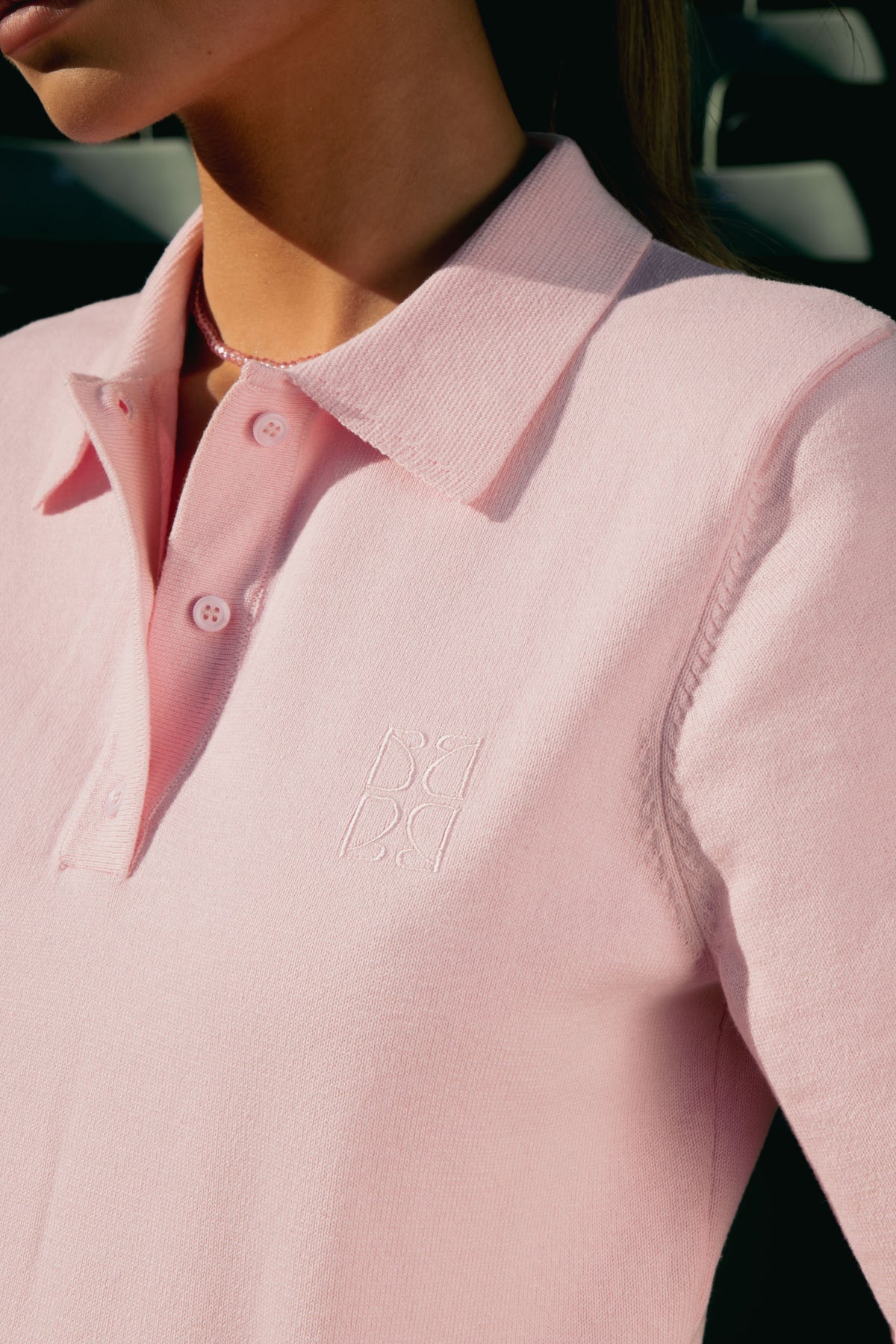 Esther Polo Knit Top - Rosa
